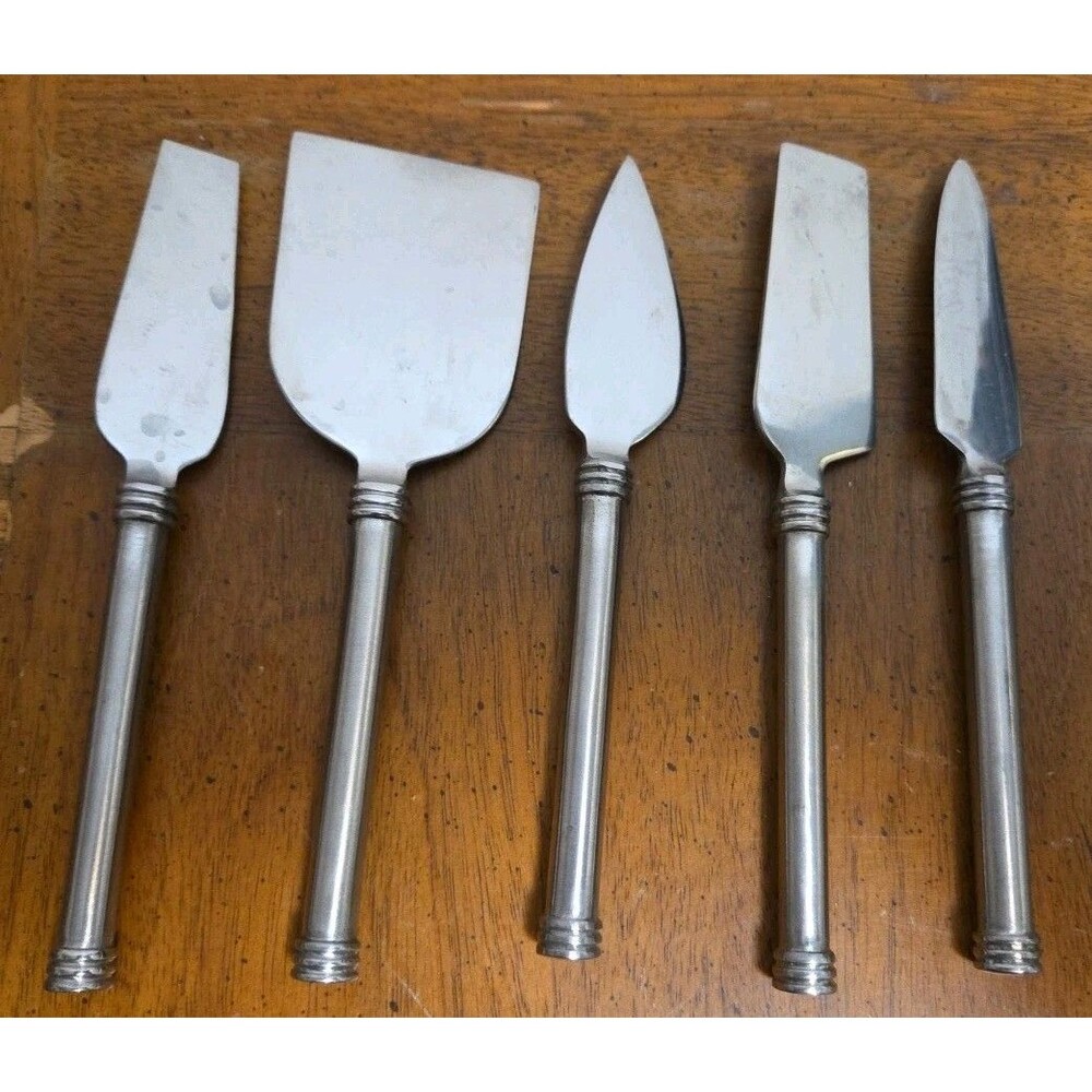RSVP Heavy Duty Endurance Stainless Steel 6" Hard Soft Cheese 5 pc Knife Set